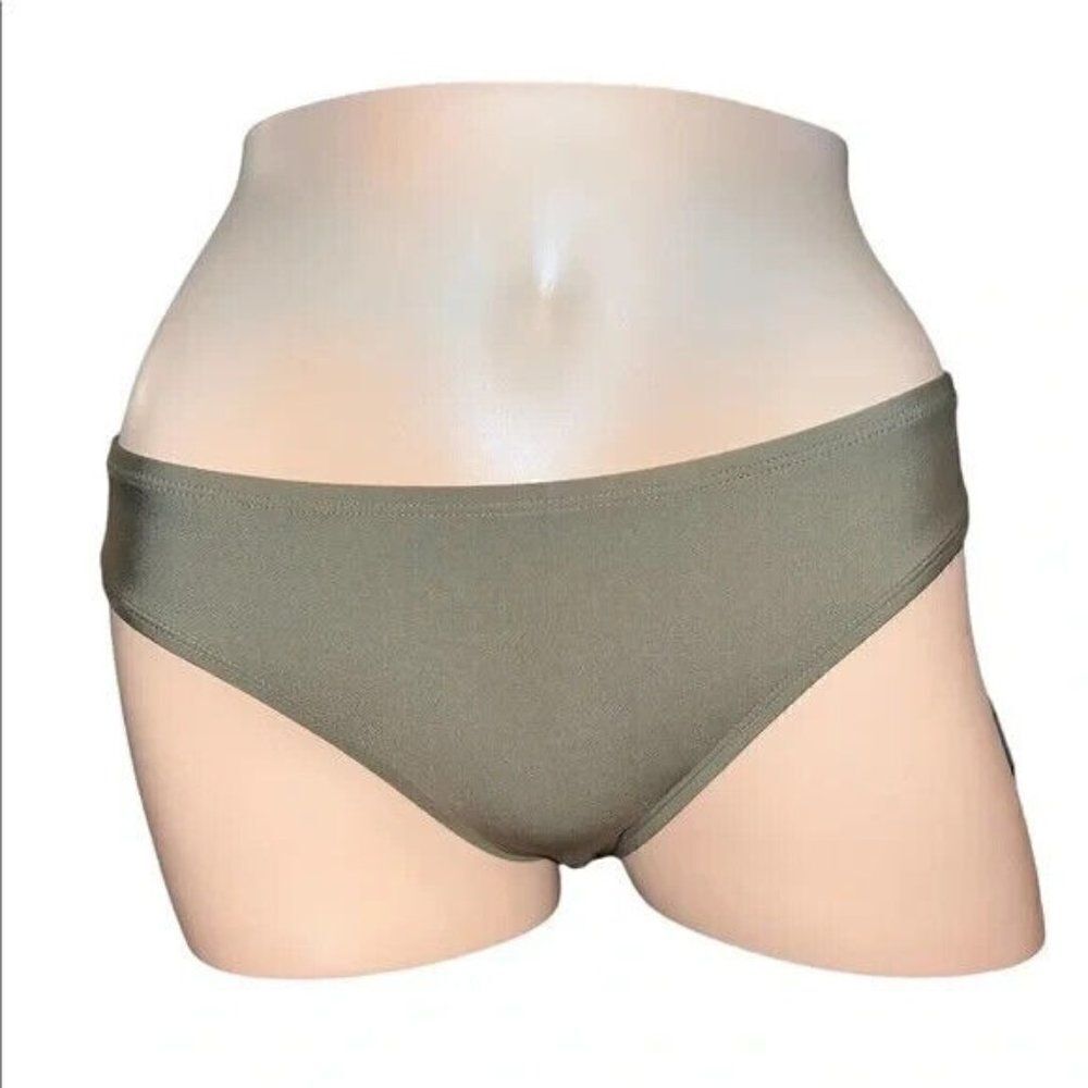 DKNY Olive Green Solid Hipster Bikini Swim Bottoms Extra Large NWT